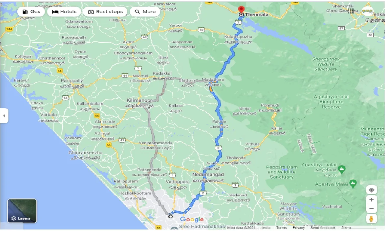 thiruvananthapuram-to-thenmala-round-trip