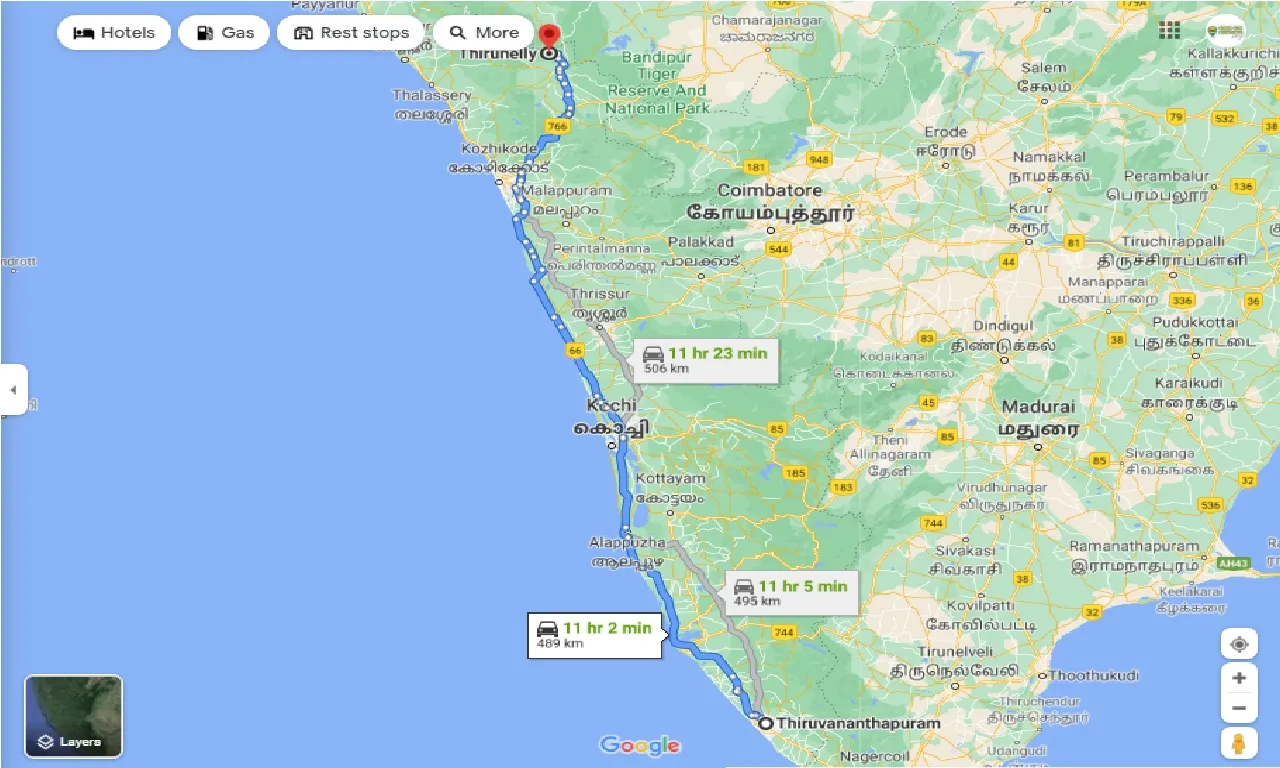 thiruvananthapuram-to-thirunelli-round-trip