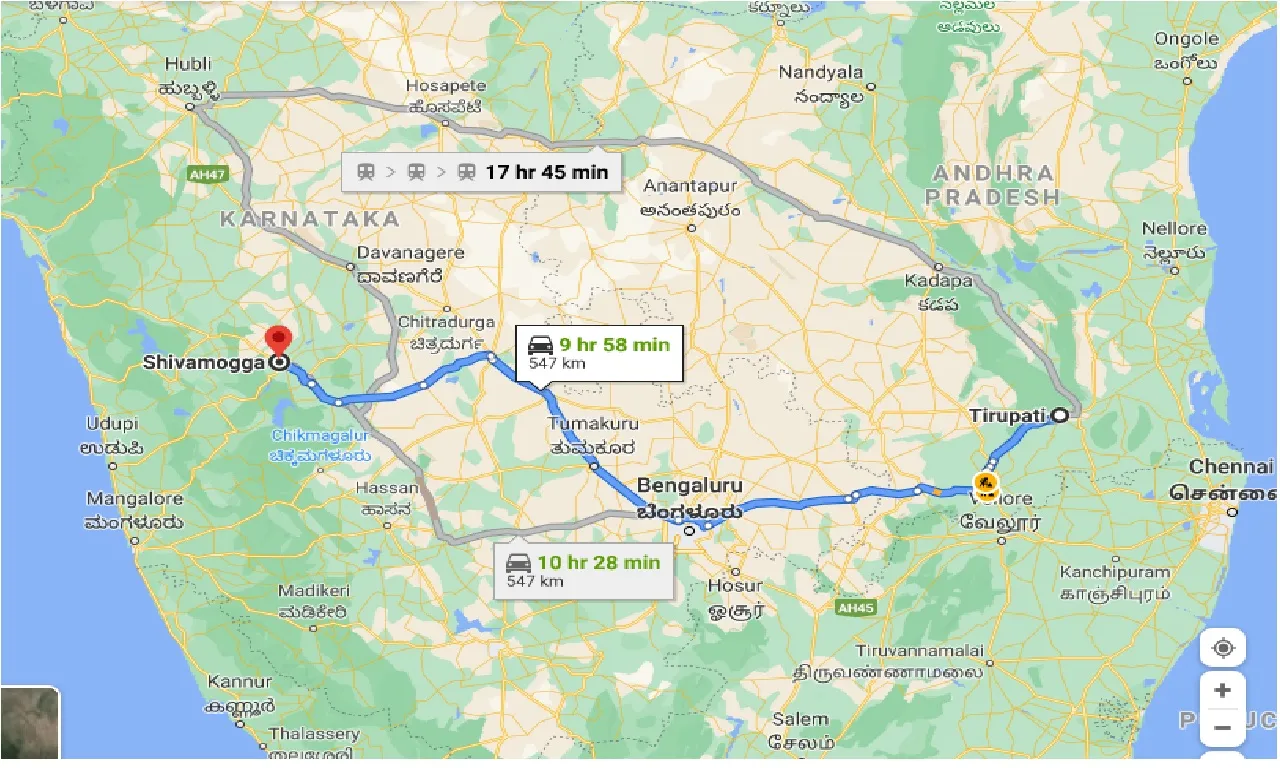 tirupati-to-shivamogga-taxi