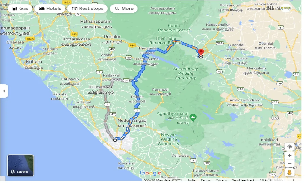 trivandrum-to-courtallam-round-trip