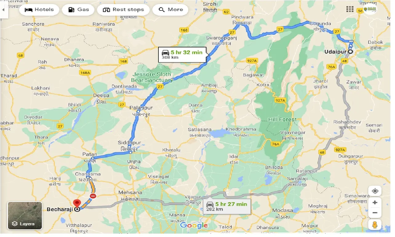 udaipur-to-becharaji-one-way