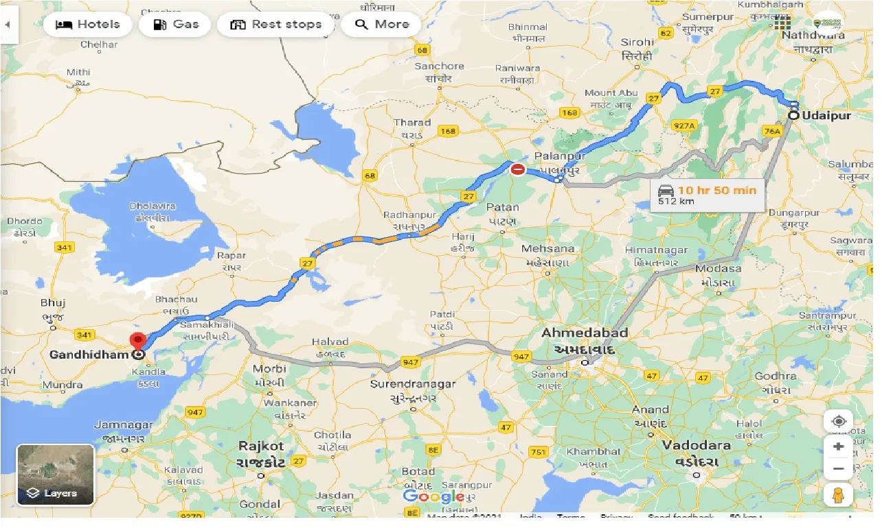 udaipur-to-gandhidham-one-way