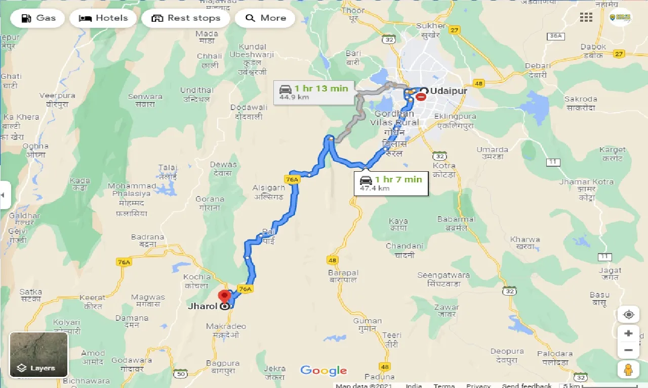 udaipur-to-jhadol-round-trip