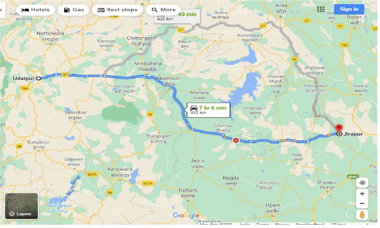 udaipur-to-jirapur-one-way