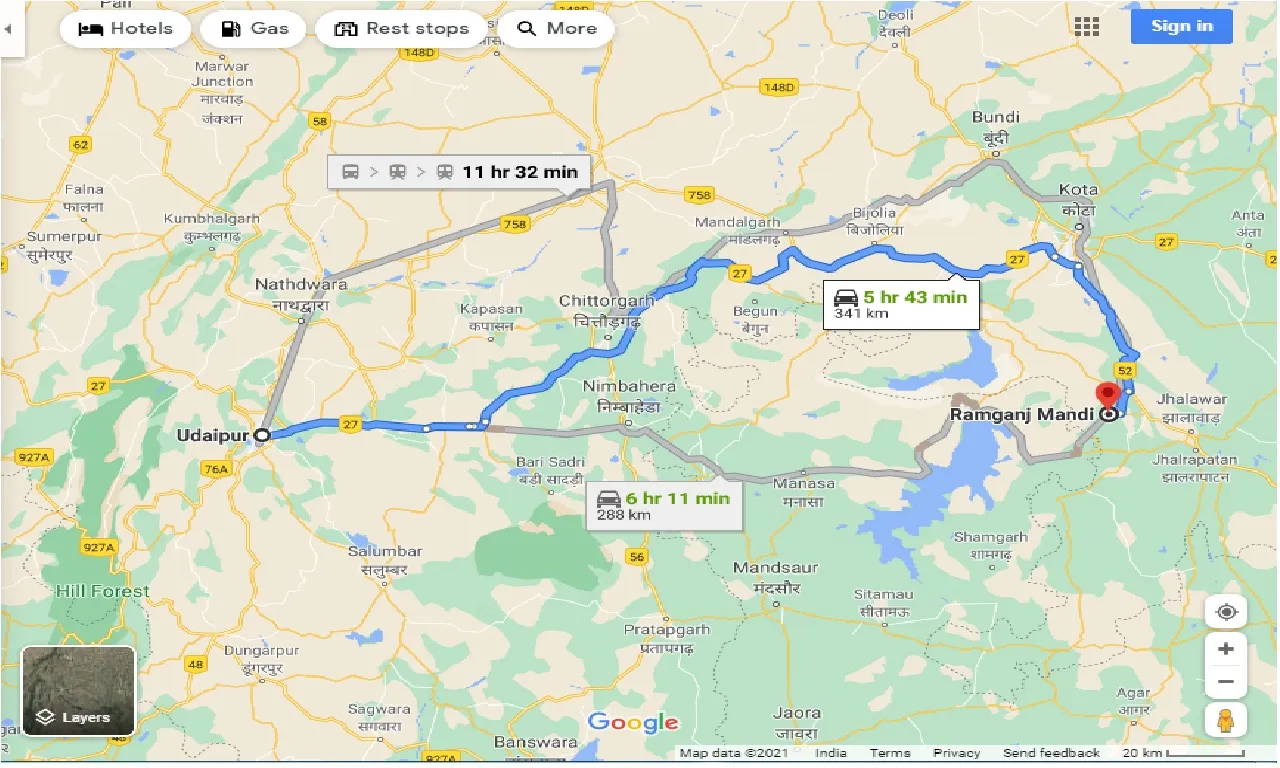 udaipur-to-ramganj-mandi-one-way