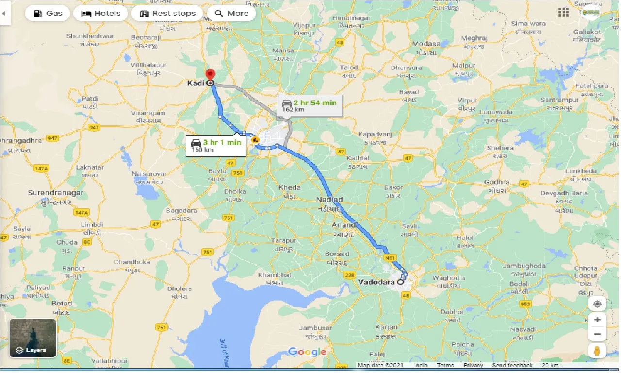 vadodara-to-kadi-one-way