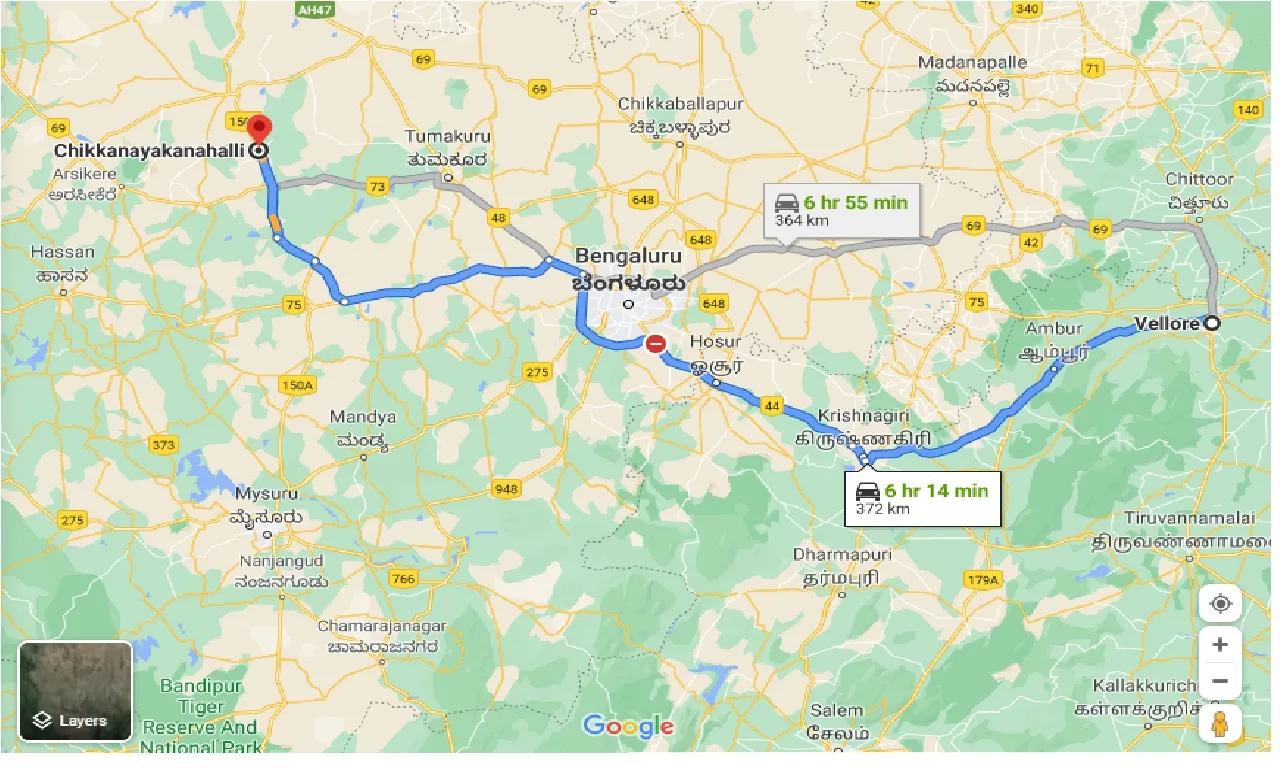 vellore-to-chikanayakanahalli-one-way