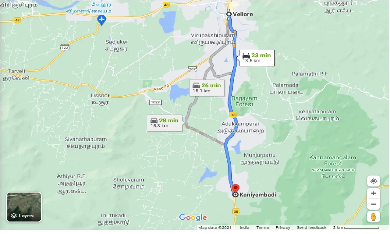 vellore-to-kaniyambadi-one-way