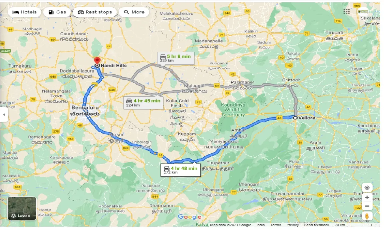 vellore-to-nandi-hills-one-way