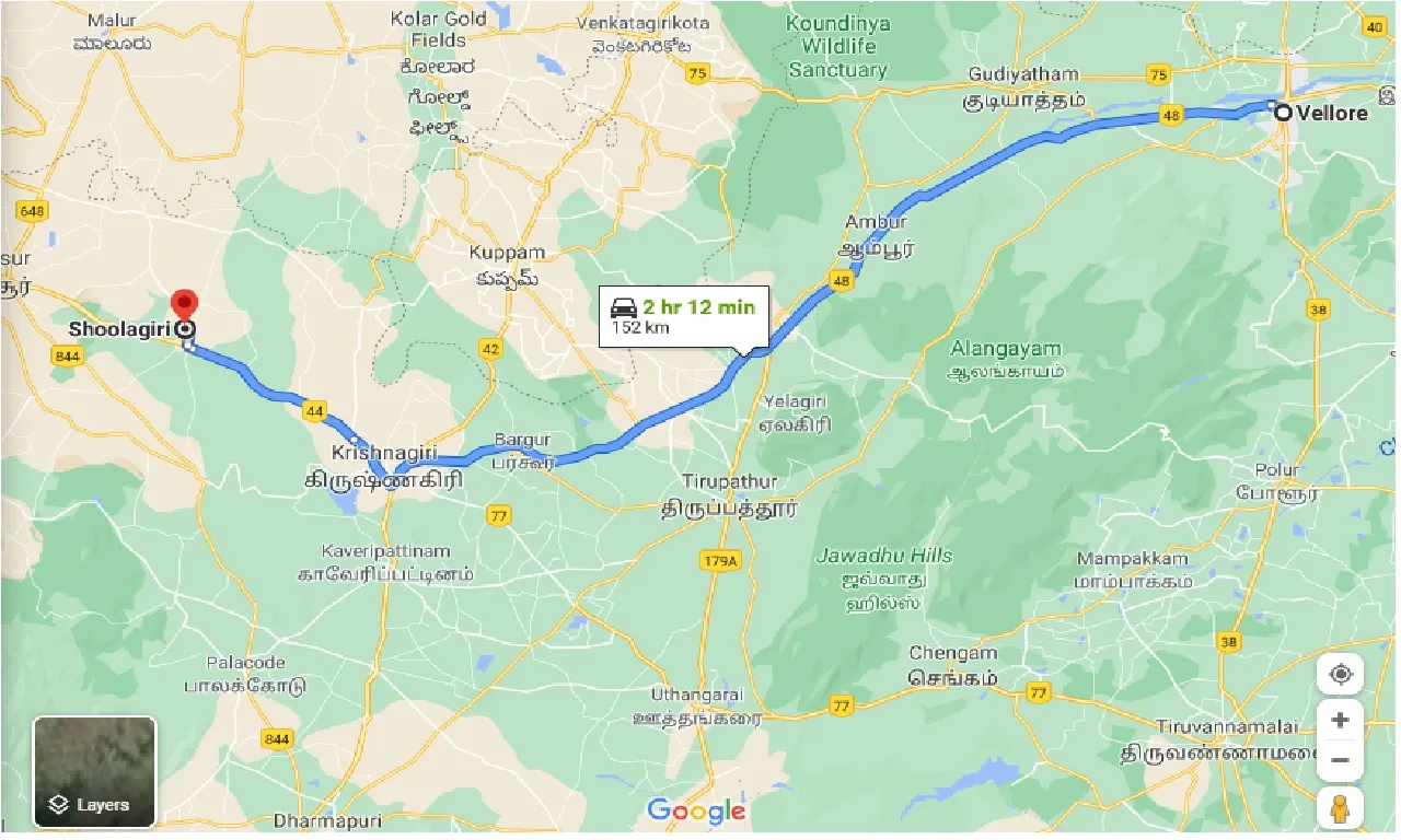 vellore-to-shoolagiri-taxi