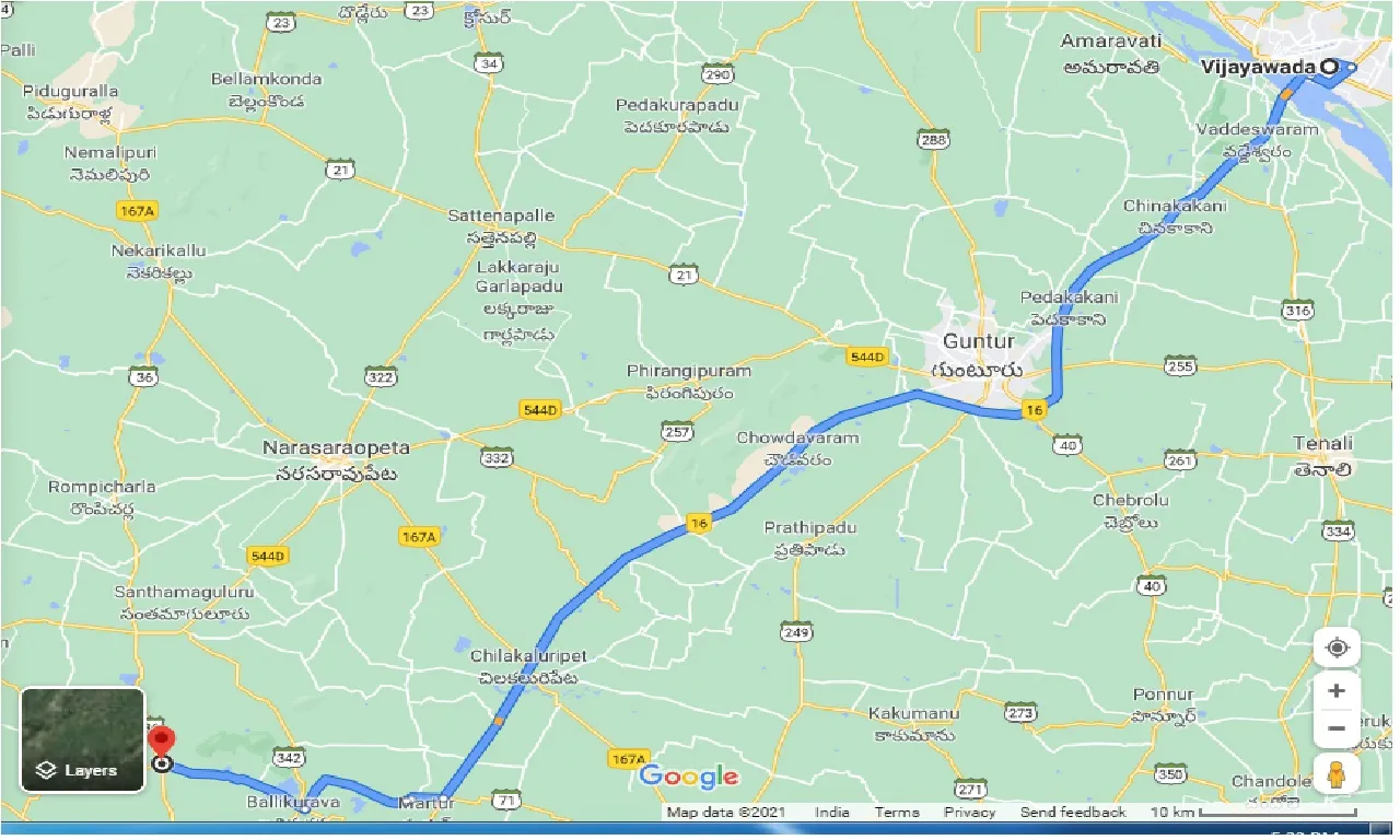 vijayawada-to-kommala-padu-one-way