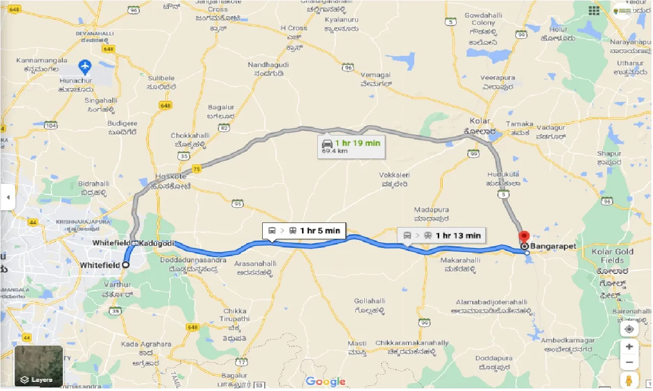 whitefield-to-bangarapet-one-way